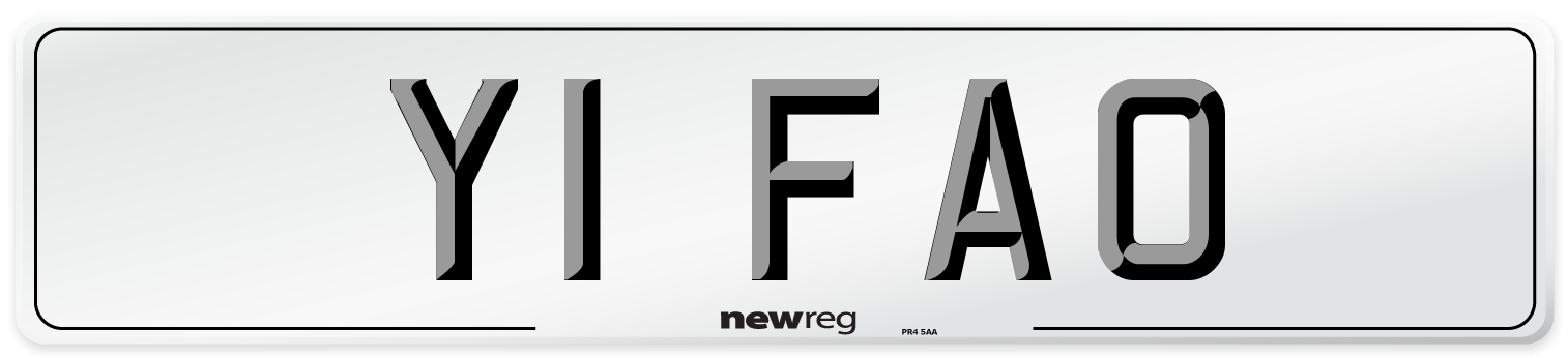 Y1 FAO Number Plate from New Reg